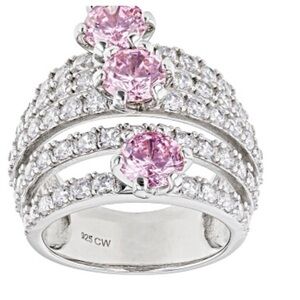 🌸Charles Winston -CWB811 - 6.57 CTW Pink & White Simulant Ring 💕